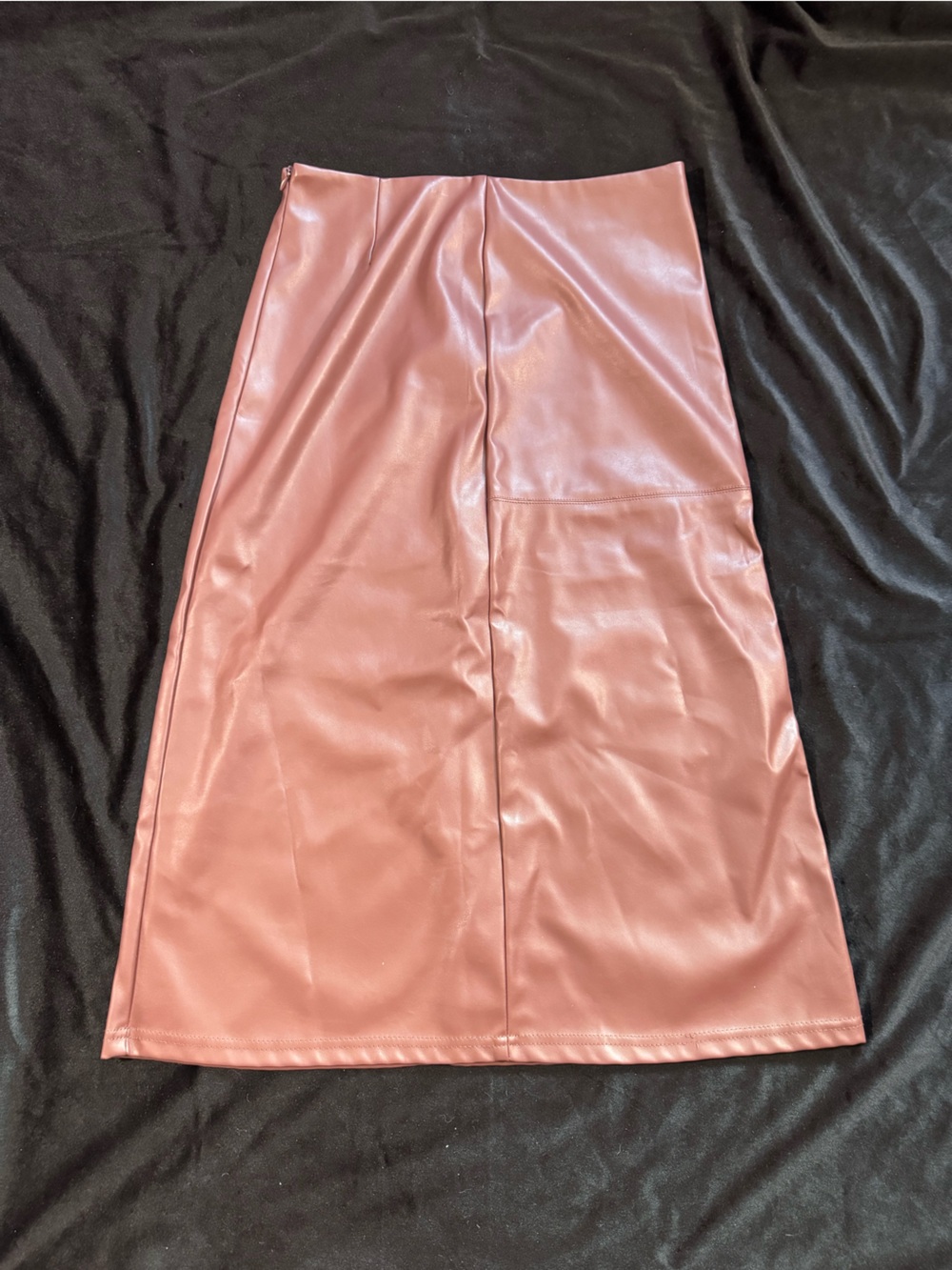 Soho Apparel Mauve Faux Leather Midi Skirt